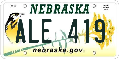 NE license plate ALE419