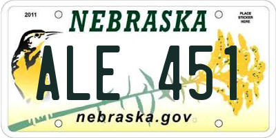NE license plate ALE451