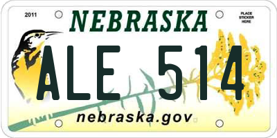 NE license plate ALE514