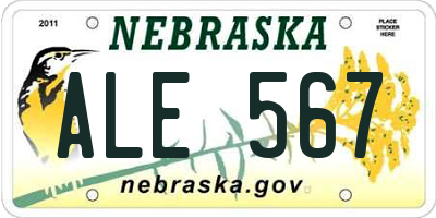NE license plate ALE567