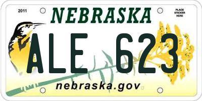 NE license plate ALE623
