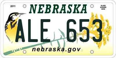 NE license plate ALE653