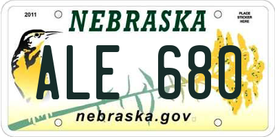 NE license plate ALE680