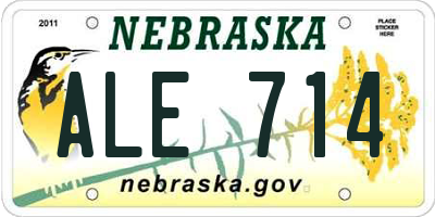NE license plate ALE714