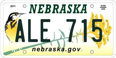 NE license plate ALE715