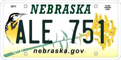 NE license plate ALE751
