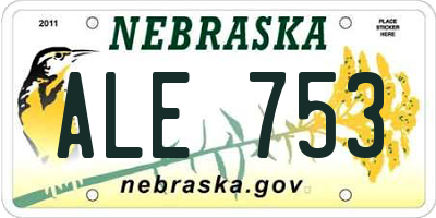 NE license plate ALE753