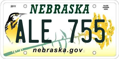 NE license plate ALE755