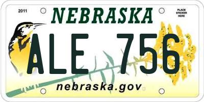 NE license plate ALE756