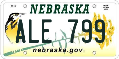 NE license plate ALE799