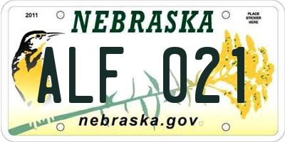 NE license plate ALF021