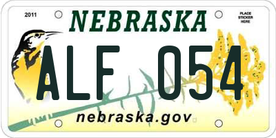 NE license plate ALF054