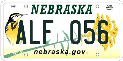 NE license plate ALF056
