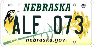 NE license plate ALF073