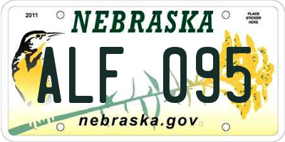 NE license plate ALF095