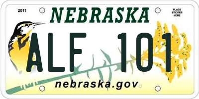 NE license plate ALF101