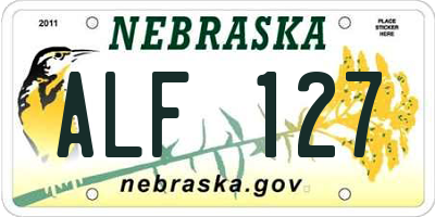 NE license plate ALF127
