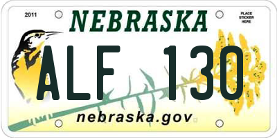 NE license plate ALF130