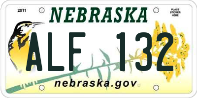 NE license plate ALF132