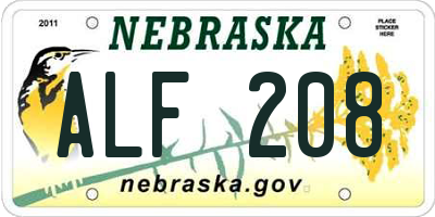 NE license plate ALF208