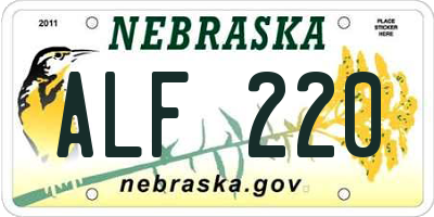 NE license plate ALF220