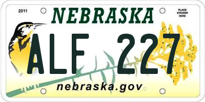 NE license plate ALF227