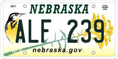 NE license plate ALF239