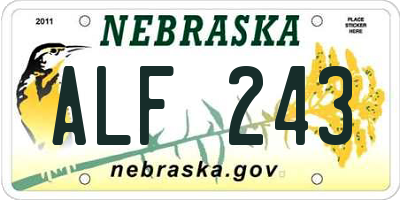 NE license plate ALF243