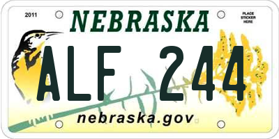 NE license plate ALF244