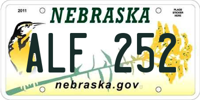NE license plate ALF252