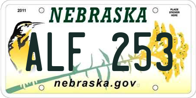 NE license plate ALF253