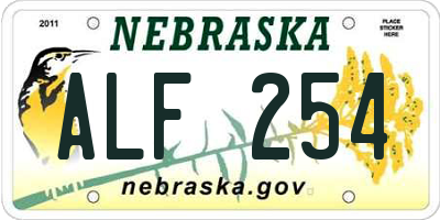 NE license plate ALF254