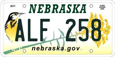 NE license plate ALF258