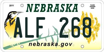 NE license plate ALF268