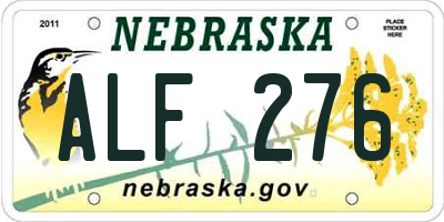 NE license plate ALF276