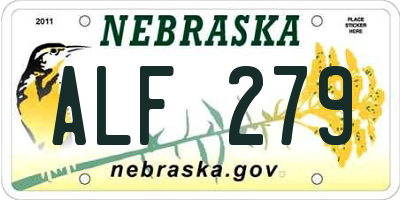 NE license plate ALF279