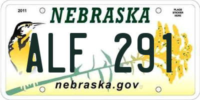 NE license plate ALF291