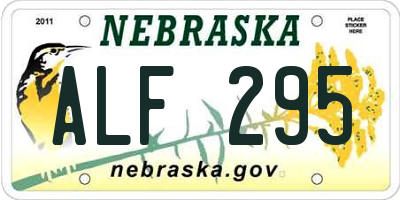 NE license plate ALF295