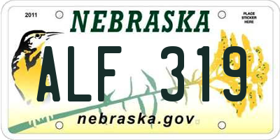 NE license plate ALF319