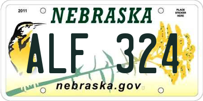 NE license plate ALF324