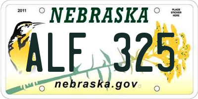 NE license plate ALF325