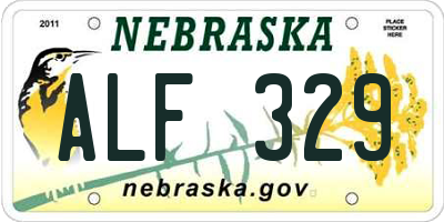 NE license plate ALF329