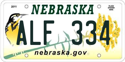 NE license plate ALF334