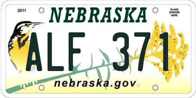 NE license plate ALF371