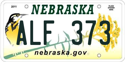 NE license plate ALF373