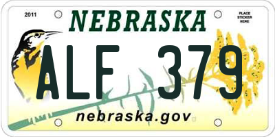 NE license plate ALF379