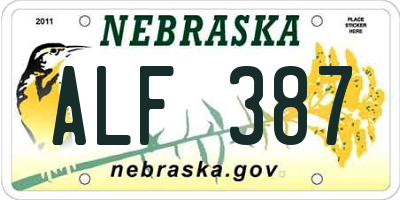 NE license plate ALF387