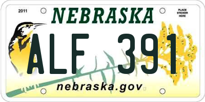 NE license plate ALF391