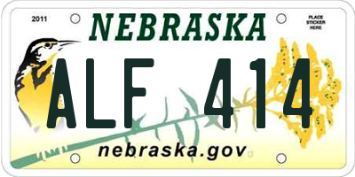 NE license plate ALF414