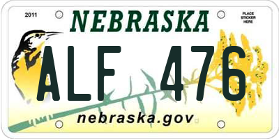 NE license plate ALF476